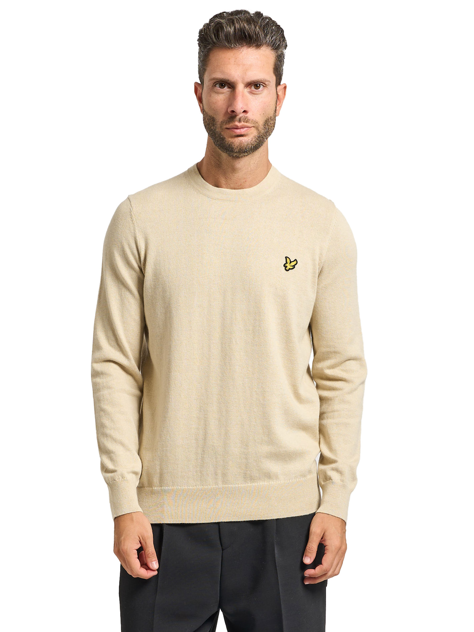Maglia girocollo Lyle & Scott ottanio in misto cotone e lana merino