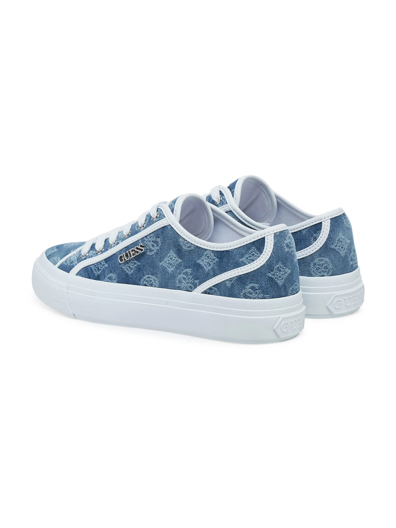 GUESS Carmino - Sneaker Uomo In Finta Pelle Scamosciata E Tessuto, Suola Leggera Con Memory Foam, Blu Scuro Multi, Taglia 44 EU