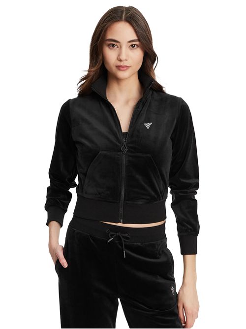 GUESS Felpa Couture in velluto GUESS | V3BQ22K0232JBLK