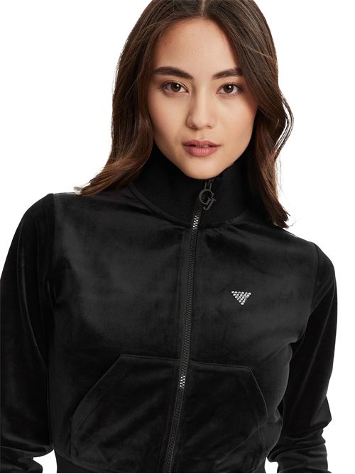 GUESS Felpa Couture in velluto GUESS | V3BQ22K0232JBLK