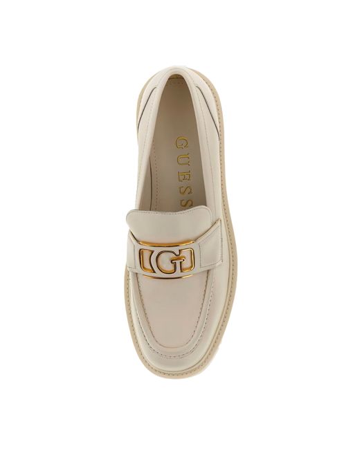 GUESS Shuttle Moccasins Real Leather GUESS | FLPSHULEA14IVORY