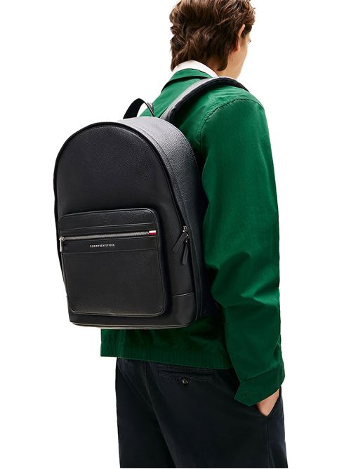 TOMMY HILFIGER Zaino con finitura zigrinata e logo TOMMY | AM0AM13201BDS