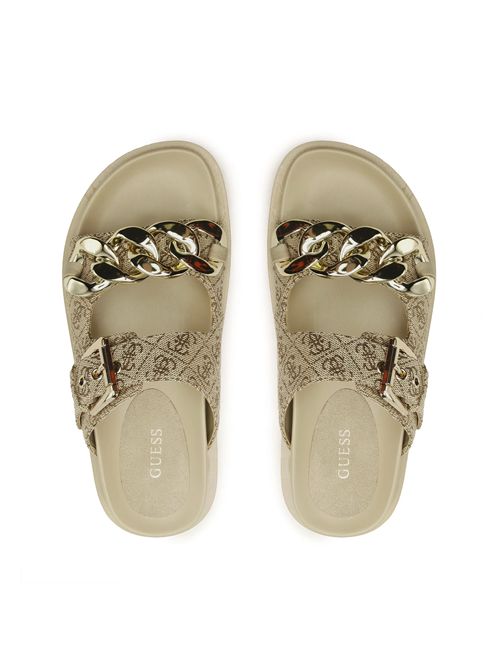 GUESS Fatema 4G Logo Slide Sandals GUESS | FL6FT2FAL03BEIBR