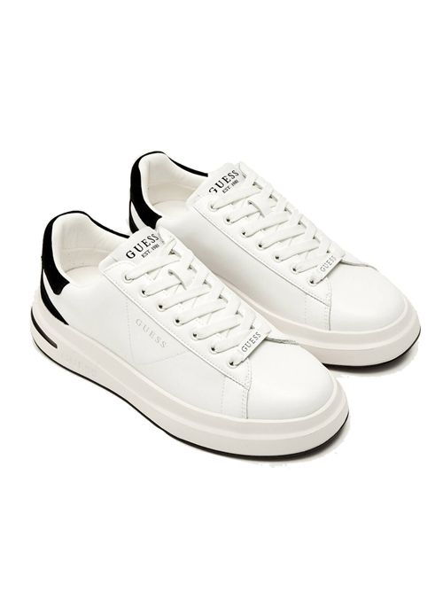 GUESS Elba Leather Blend Sneakers GUESS | FMFLBALEA12WHIBK