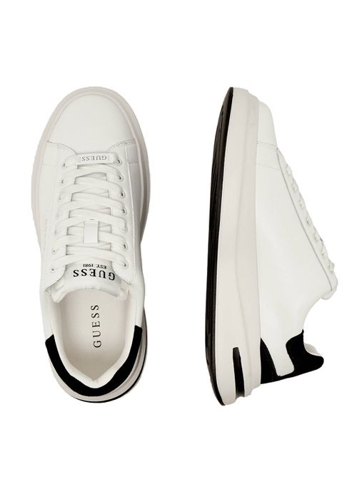 GUESS Elba Leather Blend Sneakers GUESS | FMFLBALEA12WHIBK
