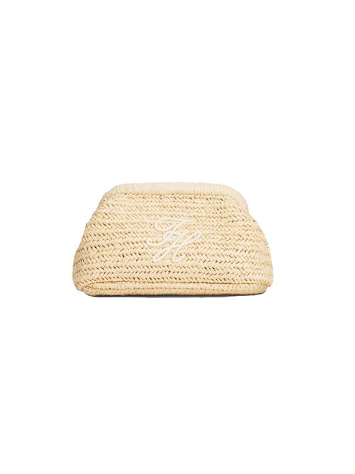 TOMMY HILFIGER Pochette in rafia con logo in rilievo TOMMY | AW0AW186270F4