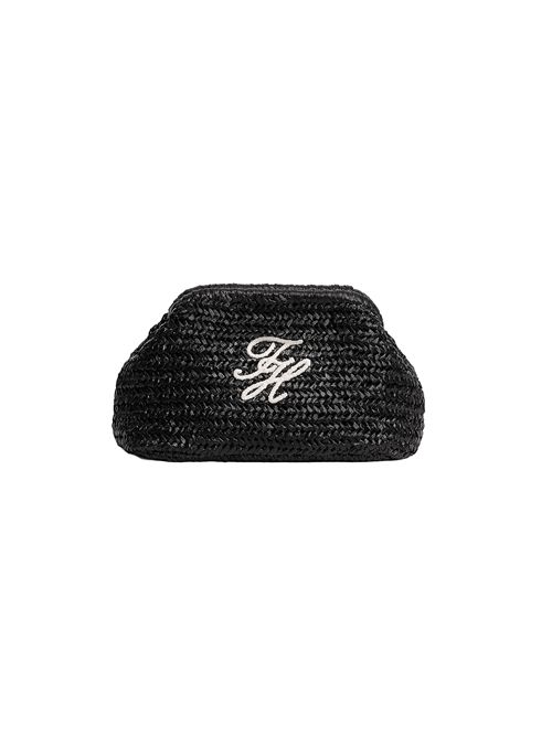 TOMMY HILFIGER Pochette in rafia con logo in rilievo TOMMY | AW0AW186270GJ