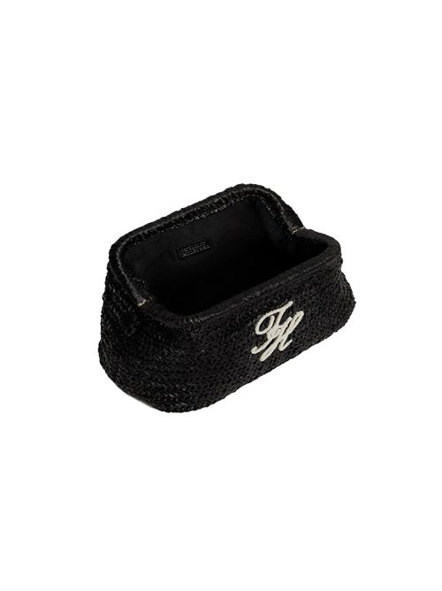 TOMMY HILFIGER Pochette in rafia con logo in rilievo TOMMY | AW0AW186270GJ