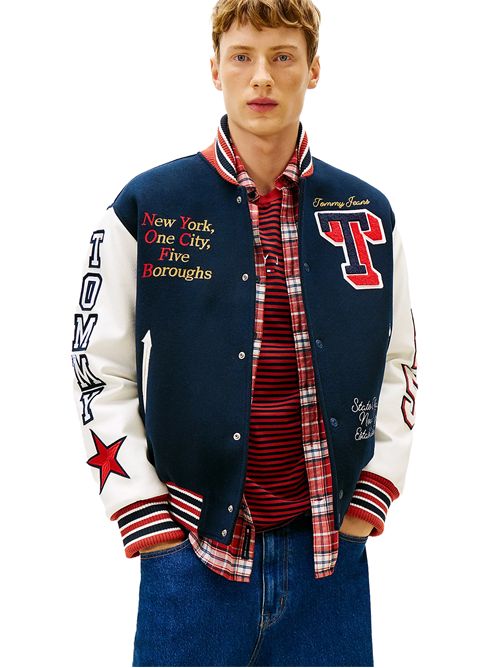 TOMMY JEANS Varsity Jacket in Wool Blend with Logo TOMMY | DM0DM22729C1G