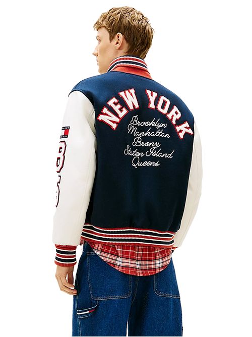 TOMMY JEANS Varsity Jacket in Wool Blend with Logo TOMMY | DM0DM22729C1G
