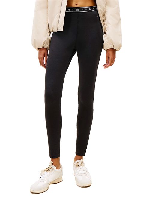 TOMMY JEANS Slim Fit Leggings with Logo Tape TOMMY | DW0DW22554BDS
