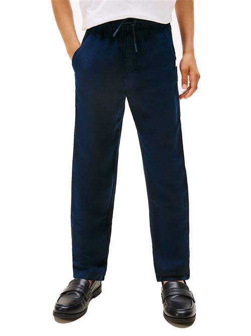 TOMMY HILFIGER Relaxed Fit Linen-Blend Trousers TOMMY | THKB0KB09640TC1G